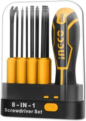 INGCO 8 in 1 Interchangeable screwdriver Kit AKISD0901 Combination Screwdriver Set(Pack of 1)
