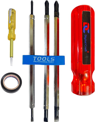 Digital Craft 6 IN 1 Multibit Screw Driver,PVC Tape,Line Tester Combination Screwdriver Set(Pack of 1)