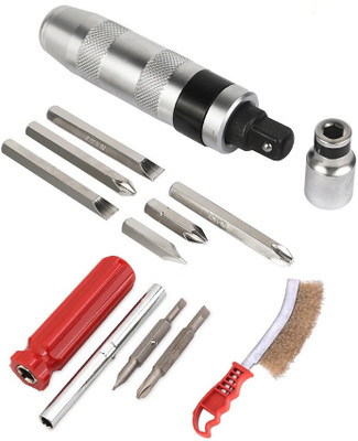 Digital Craft Combo 3 Item Impact Screwdriver CRV Portable with Hand Brush & 4in1 Screw Driver Impact Screwdriver Set(Pack of 3)