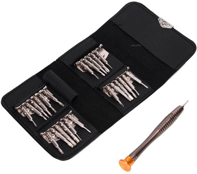LAFILLETTE 25 in 1 Precision Screwdriver Set Multi Pocket Tool Kit with Black Leather Bag Repair Set For Mobile, PC, Electronics, Watch. Precision Screwdriver Set(Pack of 1)