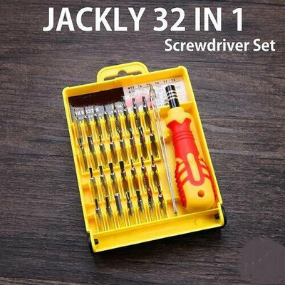 JACKLY Screwdriver Kit of 5 Bits and 1 Handle (Multipurpose Tool and Usage)05 Combination Screwdriver Set(Pack of 32)