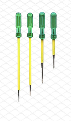 Sky Blue Enterprises 2 in 1 Screw Driver Green Long handle Strong Grip Combination Multipurpose use Combination Screwdriver(Pack of 4)