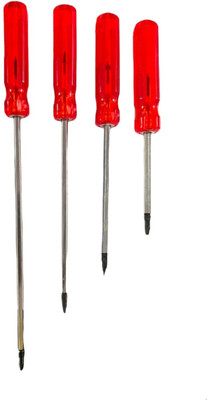 Gadariya King 4 Pcs Screwdriver Tools Kit Set | 2 in-1 Reversible Magnetic Size 4,6,8,10 inch Long Handle Screwdriver(Pack of 4)