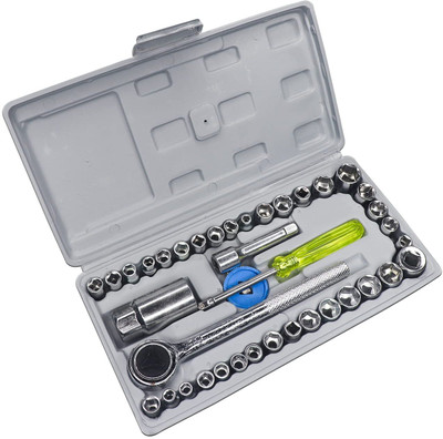 ETIFT 40 in 1 Pcs Rachet Tool Kit & Screwdriver and Socket Set Multi Purpose Tool Case Offset Screwdriver Set(Pack of 40)