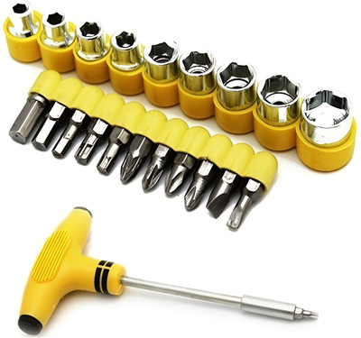 MRTrends 24 Pcs T Spanner Socket Set | for Car, Bike, Home, Plumbing, and Electrical Work Ratchet Screwdriver Set(Pack of 1)