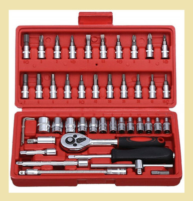 BALAJI CORPORATION 46 in 1 Pcs Tool Kit & Screwdriver Multi Purpose Combination Tool Socket Set-23 Long Handle Screwdriver Set(Pack of 1)