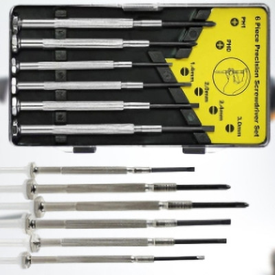 Justakeit 6Pc Mini Precision Screwdriver Set,6 Different Size Flathead and Phillips_305 Precision Screwdriver Set(Pack of 1)