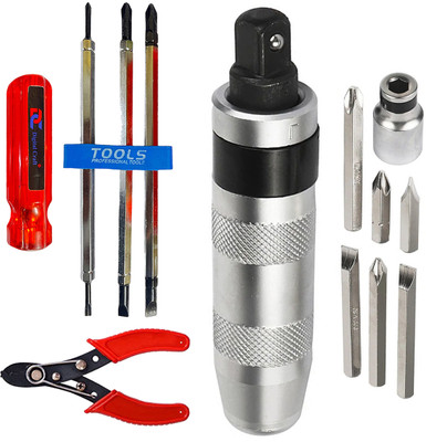Digital Craft DIY Tool Set: 7‑Pc Kit with Impact Driver, Wire Stripper & 6‑in‑1 Driver Impact Screwdriver Set(Pack of 1)