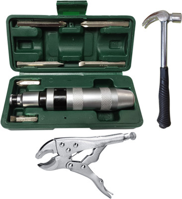 Inditrust Professional Hand Impact Screwdriver set with Claw Hammer & Locking Plier Impact Screwdriver Set(Pack of 3)