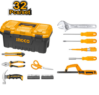 INGCO 32 Pcs Hand Tools Set, General Household Tool Set Combination Screwdriver Set(Pack of 32)