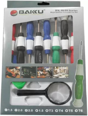 Bakku BK-8600 Pro Screwdriver Bit Set 11 in 1 Mobile Repair Kit Screwdriver Set Precision Screwdriver Set(Pack of 11)