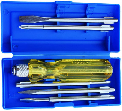 XTOOLS Xtool 5 IN 1 Neon Bulb (Yellow) Combination Screwdriver Set(Pack of 1)