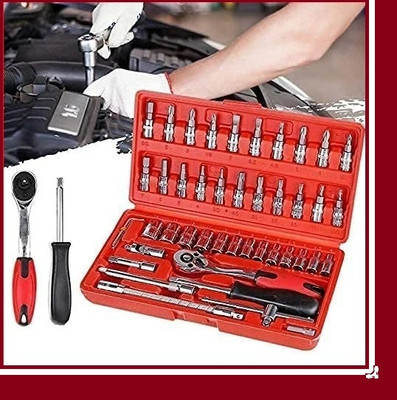 AYUSHIAPPAREL 46 in 1 Pcs Tool Kit & Screwdriver Multi Purpose Combination Tool Socket Set-31 Long Handle Screwdriver Set(Pack of 1)