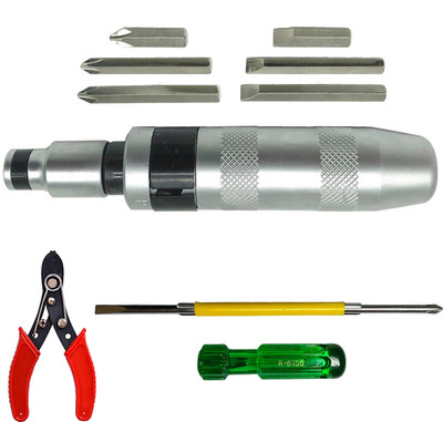 Digital Craft 7Pc Impact Screwdriver Set with Wire Stripper & 2-in-1 Driver Tool Impact Screwdriver Set(Pack of 1)