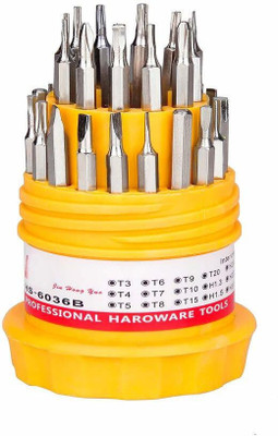 JACKLY Screwdriver Kit of 5 Bits and 1 Handle (Multipurpose Tool and Usage)23 Combination Screwdriver Set(Pack of 31)