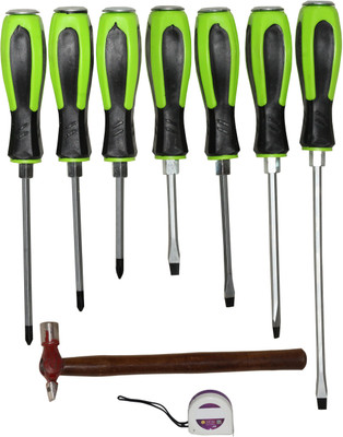 Digital Craft 7Pc Screw Driver Set,Hammer 200 gm,Tape 3Mtr Combination Screwdriver Set(Pack of 1)