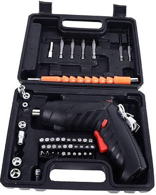 shukan enterprise l 47 Pcs Set 4V Li-Ion Battery Power Electric Screwdriver Set l i Screwdriver Cordless Mini Screw Driver l Cordless Drill(10 mm Chuck Size)