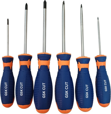 GSK Cut Screwdriver Set Versatile Applications for Home Automotive and Industrial Use Combination Screwdriver Set(Pack of 6)