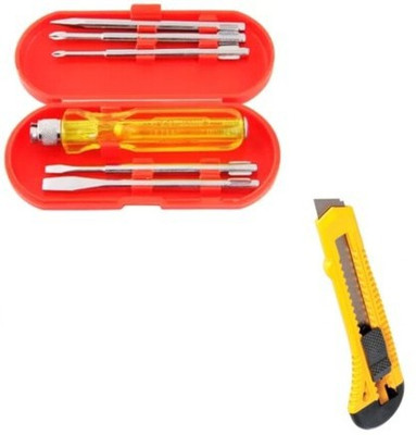 Saleshop365 Home Purpose Hand Tool Set 5 in 1 Screw Driver Set + Paper Cutter-ht19 Combination Screwdriver Set(Pack of 1)