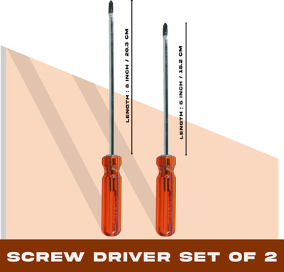 OMXE Professional Taiwan Quality 2-in-1 Screw Driver for Superior Performance Combination Screwdriver(Pack of 2)