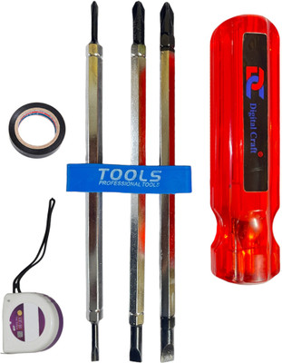 Digital Craft Compact Repair Kit – 6-in-1 Screwdriver, Line Tester & 3-Meter Tape Combination Screwdriver Set(Pack of 1)