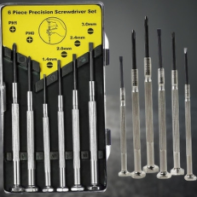 Justakeit 6Pc Mini Precision Screwdriver Set,6 Different Size Flathead and Phillips_188 Precision Screwdriver Set(Pack of 1)