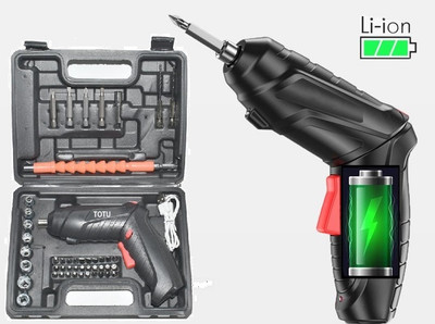 Totu Multifunctional 47 pcs Dual Position Handle cordless rechargeable Tools Electric Precision Screwdriver Set(Pack of 1)