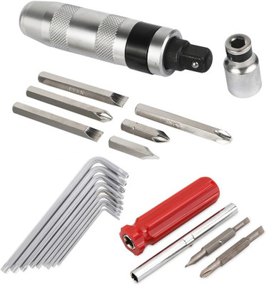 Digital Craft Combo of 3 Item Impact Screwdriver CRV with 4in1 Screw Driver & Trox Allen Key Impact Screwdriver Set(Pack of 3)