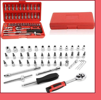 Ayushi Enterprise 46 in 1 Pcs Tool Kit & Screwdriver Multi Purpose Combination Tool Socket Set-45 Long Handle Screwdriver Set(Pack of 1)