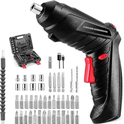 YNV TRADER Cordless Screwdriver Kit| 47 in 1 Electric Bits Set Rechargeable Screw Gun | Combination Screwdriver(Pack of 1)