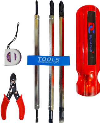 Digital Craft Multibit Screwdriver (6-in-1), Wire Stripper with 3M Tape Combination Screwdriver Set(Pack of 1)