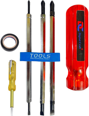Digital Craft 6 IN 1 Multibit Screw Driver,Line Tester,PVC Tape Combination Screwdriver Set(Pack of 1)
