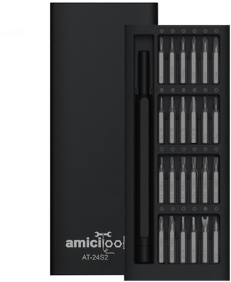 amiciTools 25 in 1 Precision Screwdriver Set S2 Steel Multi-Purpose Magnetic Bits with Smart Case Precision Screwdriver Set(Pack of 25)