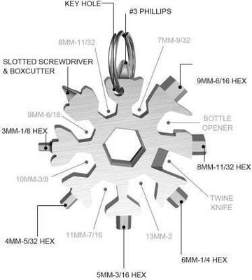 Fulkiza Screwdriver Tool, Snowflake Multi-Tool Camping & Hiking Wrench Standard Screwdriver Set(Pack of 1)