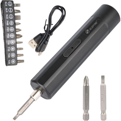 Sceptre 3.6V Electric Cordless Screwdriver with Rechargeable Battery & 2 Bit Standard Screwdriver Set(Pack of 1)