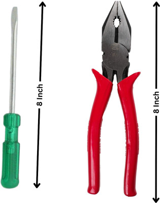 TAPARIA Combo johnson Plier (1 Pics) and +/- interchange Taparia Screw Driver(1 pics) Long Handle Screwdriver(Pack of 2)