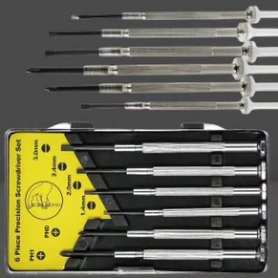 Justakeit 6Pc Mini Precision Screwdriver Set,6 Different Size Flathead and Phillips_295 Precision Screwdriver Set(Pack of 1)