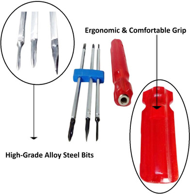 Rizmeg Heavy-Duty Multi-Purpose 6-in-1 Screwdriver Set for Home and Professional Use Combination Screwdriver Set(Pack of 1)