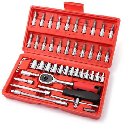 Dazzel Flex High Quality Pro 46pcs Socket set Ratchet size 1/4-inch Hand Tool Kit(46 Tools)