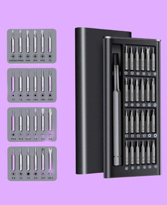 TAPUJI 24-in-1 Magnetic & Compact Electronics & Home II Combination Screwdriver Set(Pack of 24)
