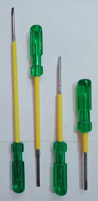 paliwalcreation 2 in 1 Reversible Screwdriver Minus - Plus Tip, Combination Screwdriver Set Long Handle Screwdriver(Pack of 4)