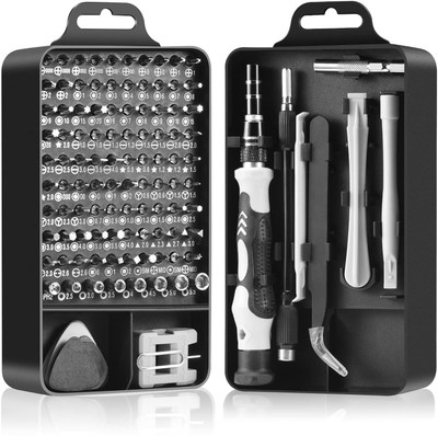 PEGACORN Screwdriver Set With Case, 115 In 1 Electronics Magnetic Repair Tool Kit - Grey. Impact Screwdriver Set(Pack of 1)