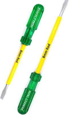 PERFECT TECH Flat Head 8 mm Screwdriver | Steel 2 in 1 Screw Driver | Long Handle Screwdriver Set(Pack of 2)