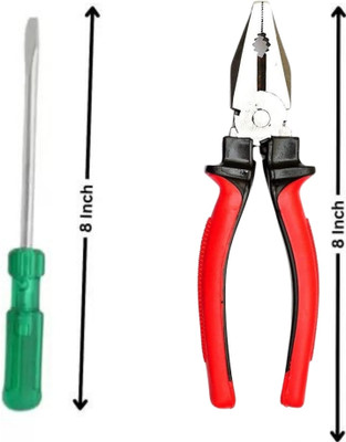 TAPARIA Combo JHALANI-EXPERT Plier(1 Pic) and +/- interchange Taparia ScrewDriver(1 pic) Standard Screwdriver(Pack of 2)