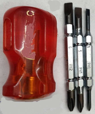h9 H9 STB-330 6-in-1 Multi Bit Stubby Reversible Screwdriver Set | Compact Stubby Screwdriver Set(Pack of 4)