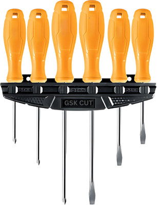 GSK Cut Combination Screwdriver Set – 6 Pcs - Yellow Handle Combination Screwdriver Set(Pack of 6)