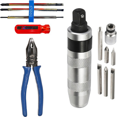 Digital Craft 7‑Piece DIY Kit: 8″ Combination Plier, 6‑in‑1 & Impact Screwdrivers Impact Screwdriver Set(Pack of 1)