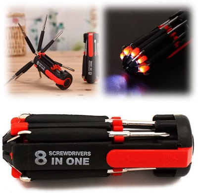 BANISTROKES Professional Repair Tool, Multi-Function Tool with Work light & for Home Kitchen Combination Screwdriver Set(Pack of 8)