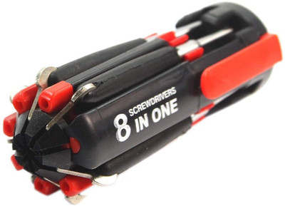 kayru Multi-Screwdriver 8 in 1 Multi-Function Screwdriver Kit, Tool Kit Set + 6 LED Combination Screwdriver Set(Pack of 1)
