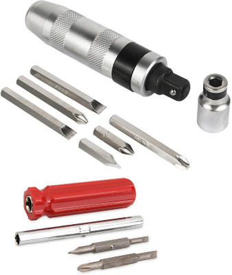 Digital Craft Combo of 2 Item Impact Screwdriver CRV Portable Steel with 4in1 Screw Driver Impact Screwdriver Set(Pack of 2)
